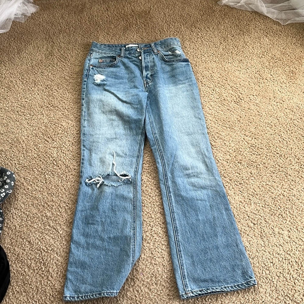 H&M | flared ripped jeans
